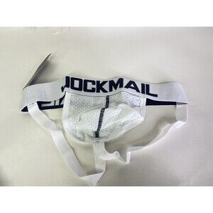 Jockmail Jock Mail Jockstrap Jock Strap Underwear White Black Mens Size L